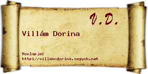 Villám Dorina névjegykártya